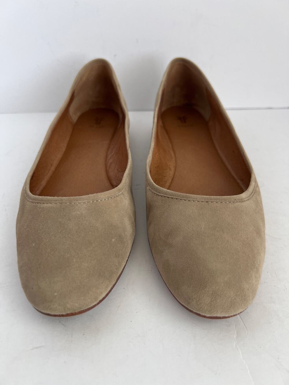 Frye Ash Suede Leather Ballet Flats Comfort Slip On Classic Round Toe Shoes 6.5M